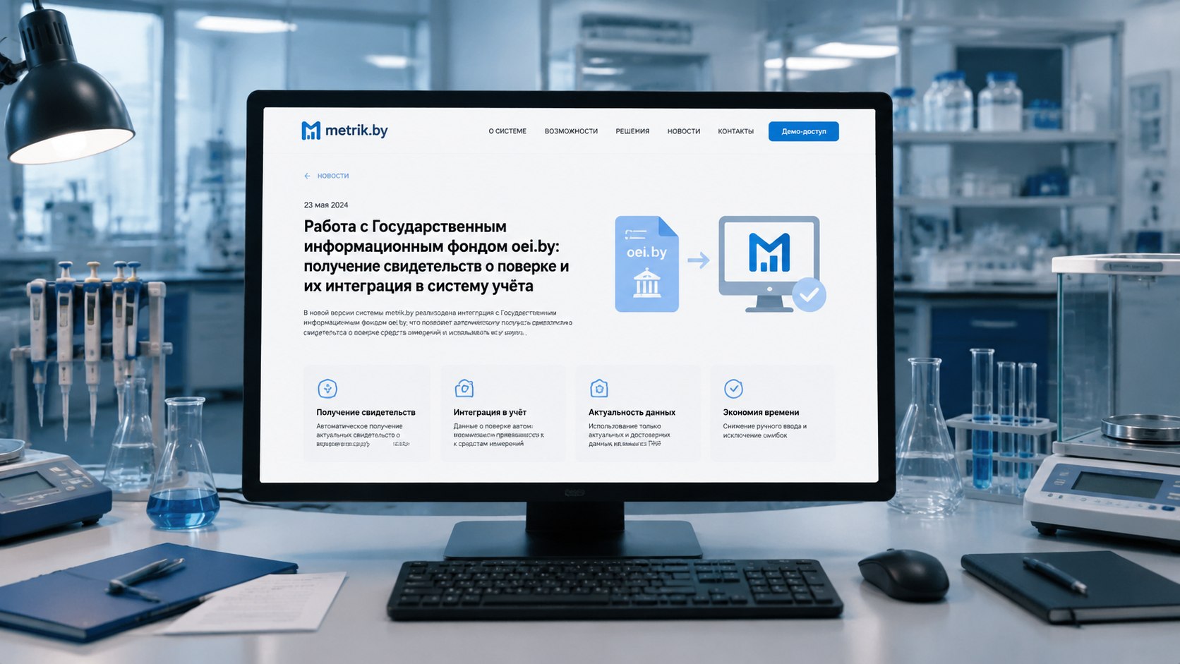 Работа с Государственным информационным фондом oei.by: получение свидетельств о поверке и их интеграция в систему учёта